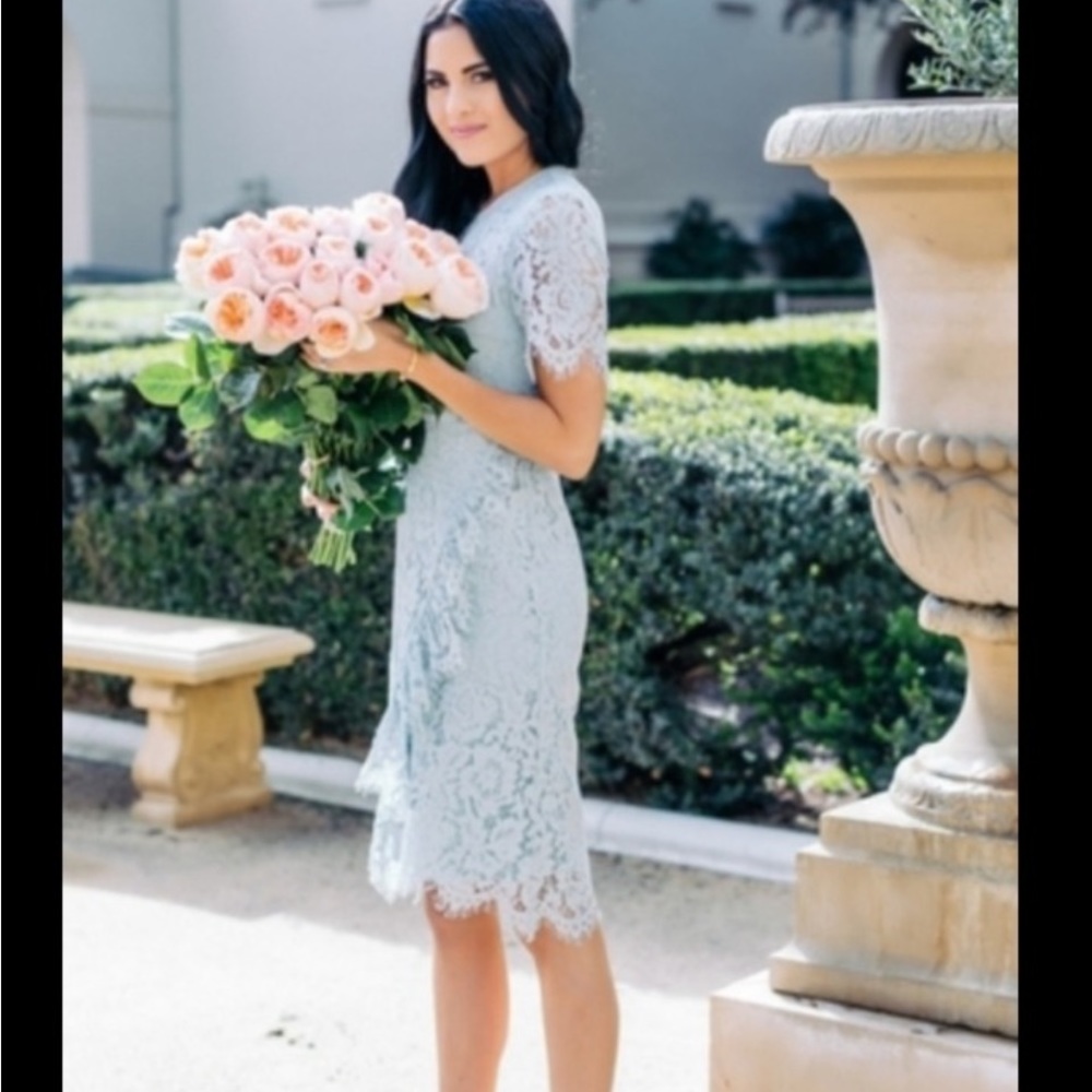 ISO Rachel Parcell Blue Lace Ruffle Dress. Size L or XL